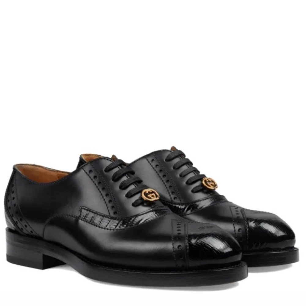 RARE Gucci Lace Up Leather Oxfords